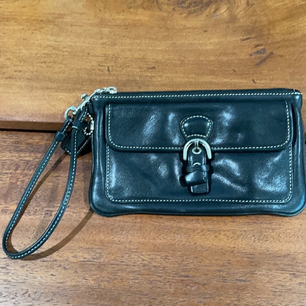 Navy Coach Wristlet